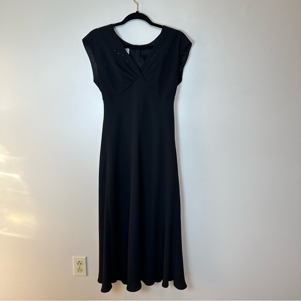 Beaded Detail Jones New York long black dress